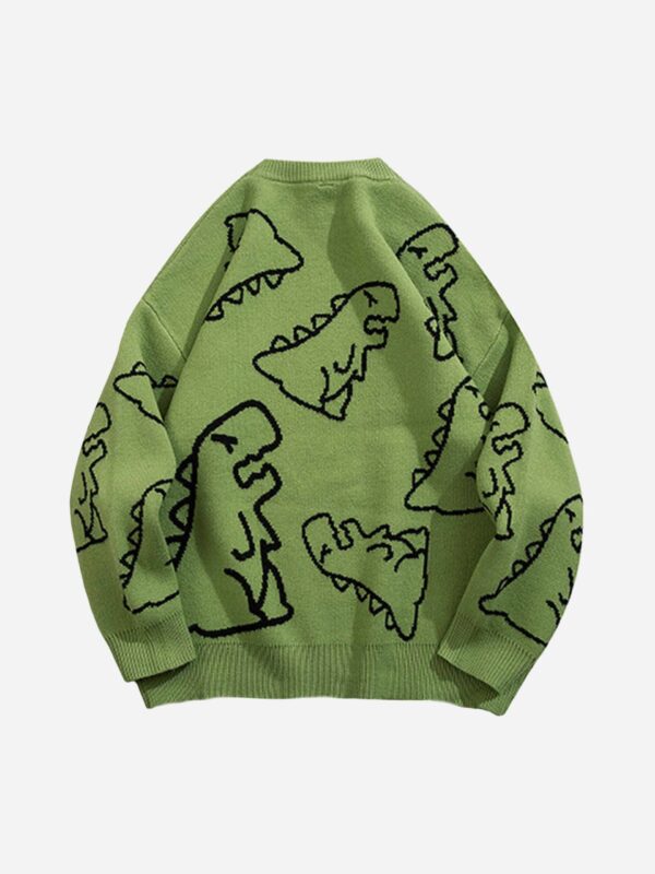 Cartoon Dinosaur Printed Sweater - 1004