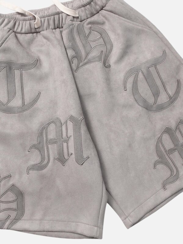 Gothic Monogram Embroidered Shorts