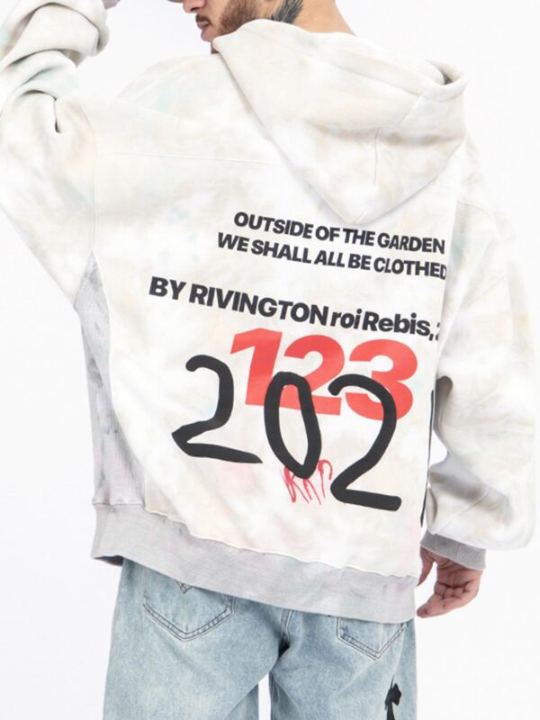 Heavy Wash Vintage Digital Print Hooded Sweatshirt