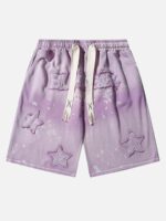 Gradient Letter Embroidery Casual Shorts