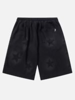 Star Letter Print Drawstring Shorts -1601