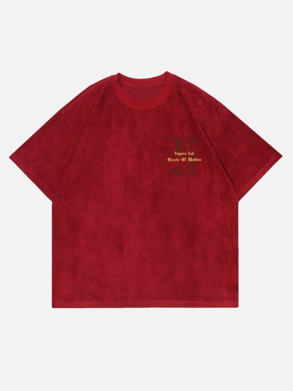 Retro Letter Print Cotton T-shirt