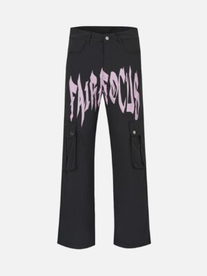 Letter Print Casual Work Pants