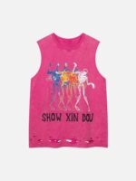 Hip-hop Letter Print Ragged Undershirt