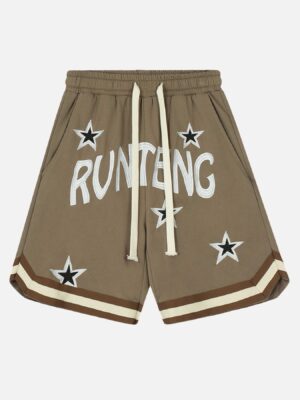 Letter Embroidery Loose Shorts