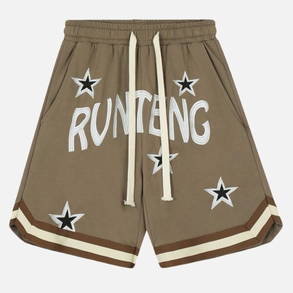 Letter Embroidery Loose Shorts