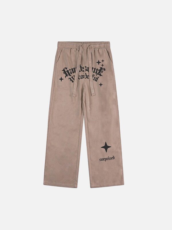 Alphabet Suede Pants