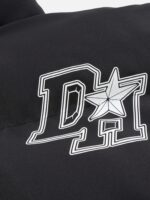 American Retro Letter Print Autumn And Winter Thickening Loose Down Jacket Couple Models -1393