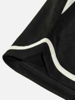 Suede Letter Embroidery Shorts