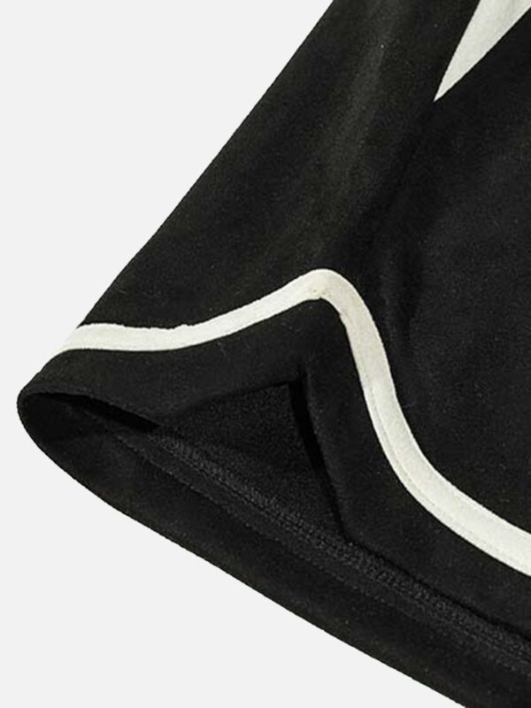 Suede Letter Embroidery Shorts