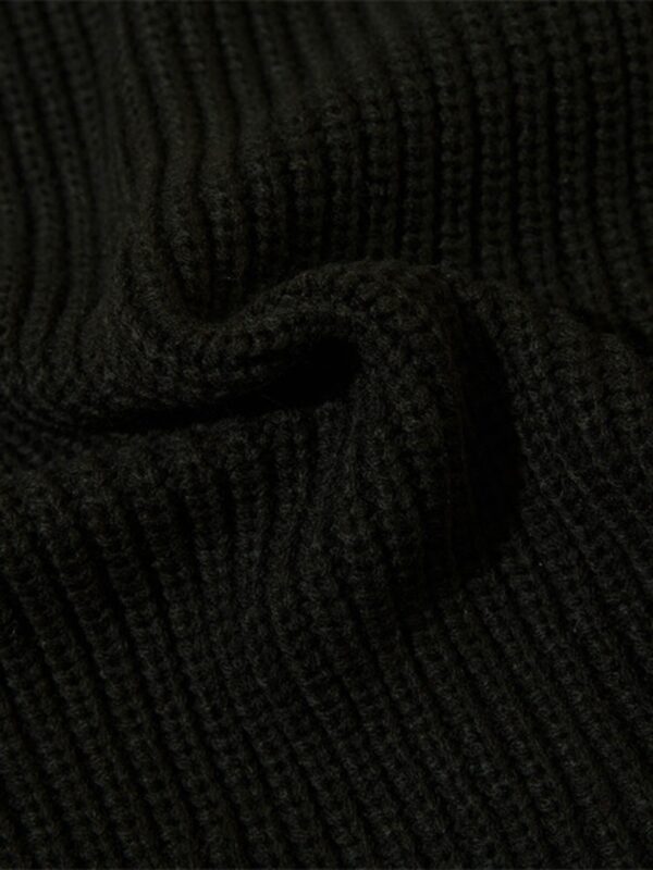 American Style Color Blocking Zipper Cardigan Sweater Loose Knit-1509