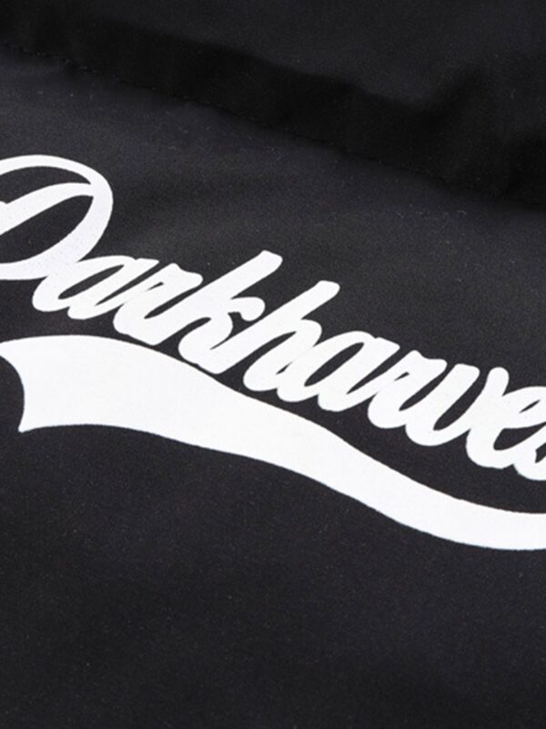 American Retro Letter Print Autumn And Winter Thickening Loose Down Jacket Couple Models -1393