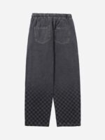 American Washed Elastic Waist Denim Casual Pants