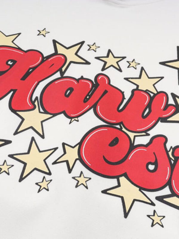 Star Letter Print Hooded Sweatshirt