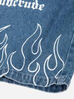 Flame Print Loose Shorts