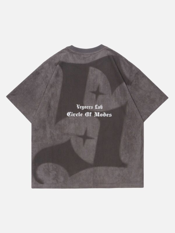 Retro Letter Print Cotton T-shirt