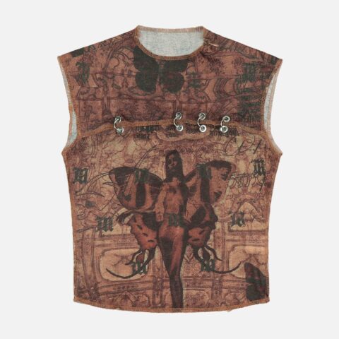 American Vintage Butterfly Embroidery Pattern Sleeveless Vest -1605