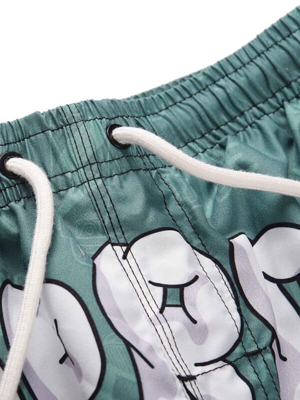 Cartoon Cat and Letter Graffiti Shorts