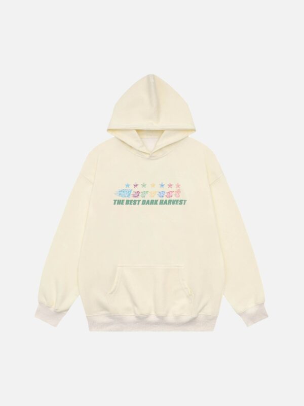 Graffiti Star Print Hooded Sweatshirt