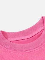 Hip Hop Mouth Printed Washed Out T-shirt